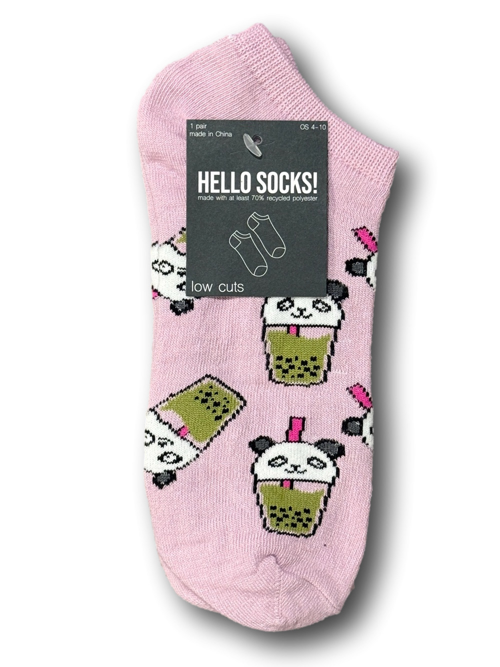 3/$15 Panda Bear Boba Tea Funny Novelty Low-Cut Ankle Socks - NWT